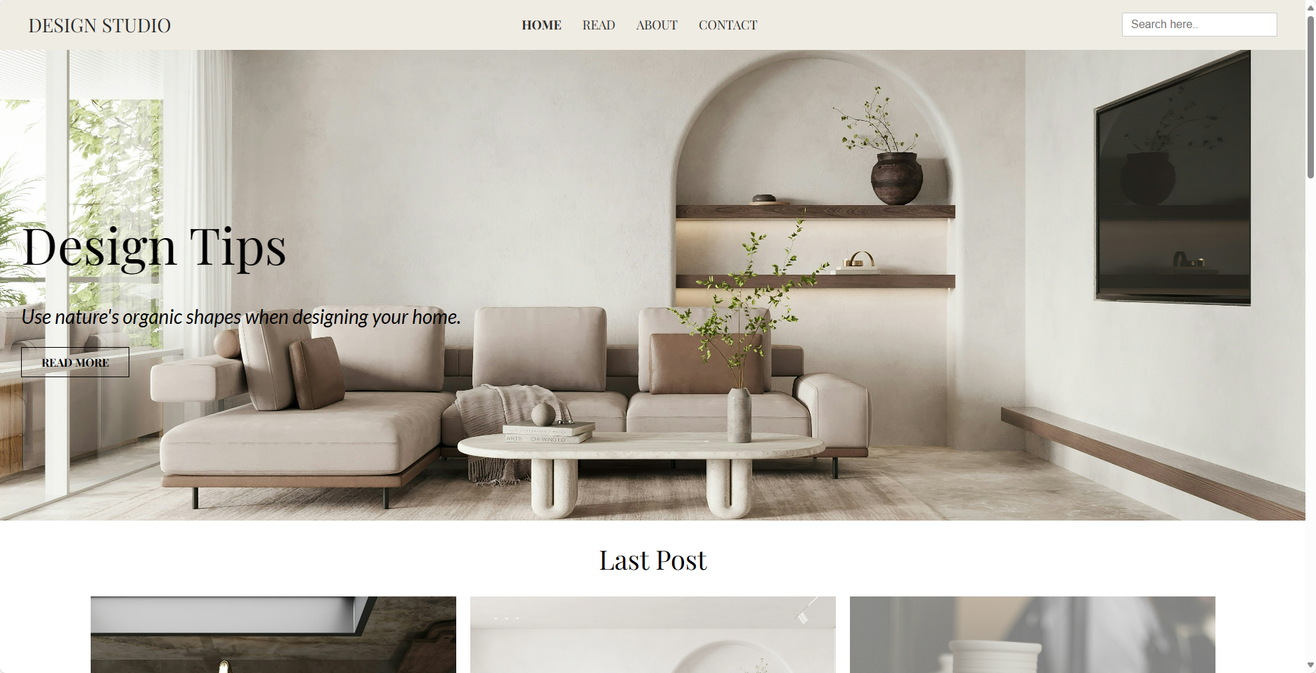 A responsive interior design blog website.