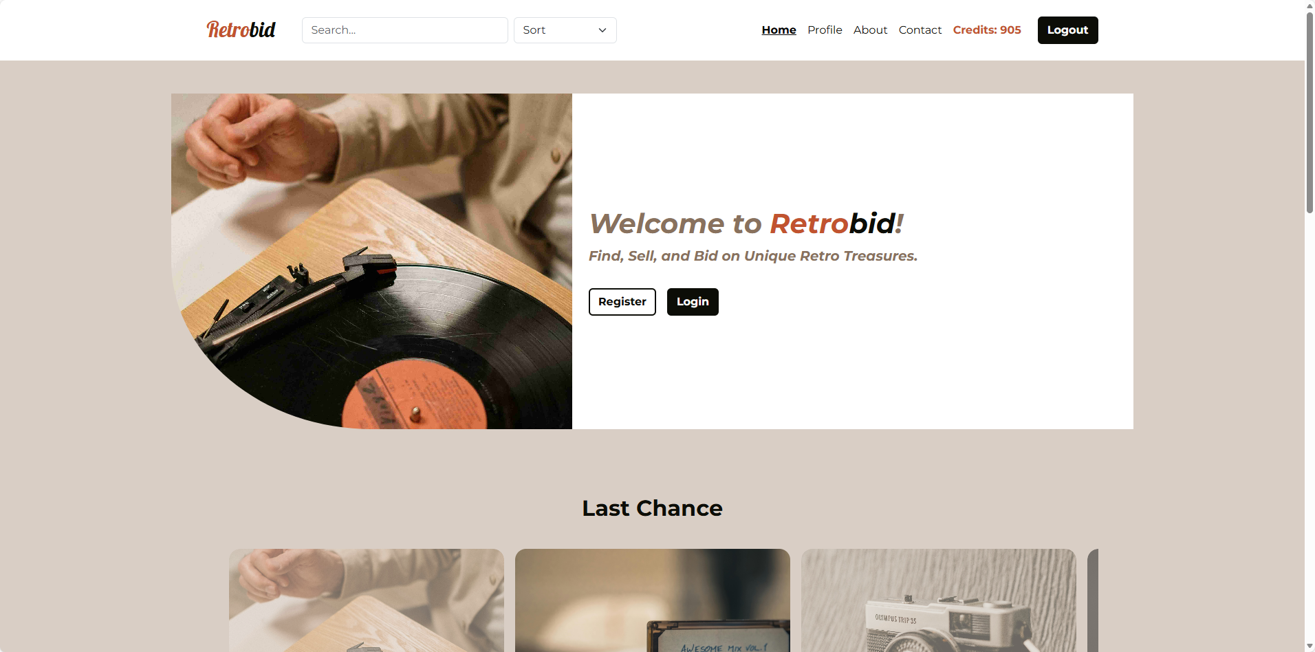 Preview of the Retrobid auction platform.